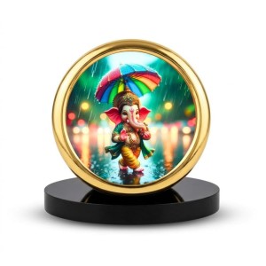 Car Desk/Table Top Little Ganesha Metal Golden Photo Stand 2x2 Inches, Compact & Stylish Spiritual Display for Car, Home & Office (Pack of 1) (F18841) Car Desk/Table Top Little Ganesha Metal Golden Photo Stand 2x2 Inches, Compact & Stylish Spiritual Display for Car, Home & Office (Pack of 1) (F18841)