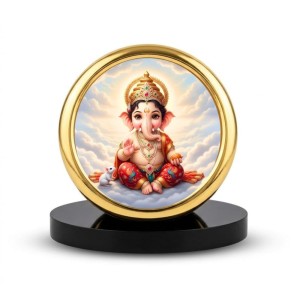 Car Desk/Table Top Lord Ganesha Metal Golden Photo Stand 2x2 Inches, Compact & Stylish Spiritual Display for Car, Home & Office (Pack of 1) (F18578) Car Desk/Table Top Lord Ganesha Metal Golden Photo Stand 2x2 Inches, Compact & Stylish Spiritual Display for Car, Home & Office (Pack of 1) (F18578)