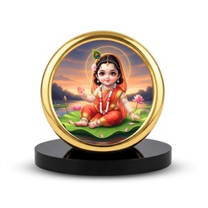 Car Desk/Table Top Radha Metal Golden Photo Stand 2x2 Inches, Compact & Stylish Spiritual Display for Car, Home & Office (Pack of 1) (F18645) Car Desk/Table Top Radha Metal Golden Photo Stand 2x2 Inches, Compact & Stylish Spiritual Display for Car, Home & Office (Pack of 1) (F18645)
