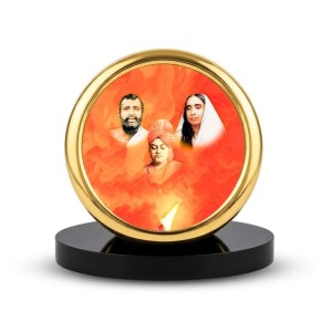Car Desk/Table Top Ramakrishna Paramahamsa and Saradadevi Metal Golden Photo Stand 2x2 Inches, Compact & Stylish Spiritual Display for Car, Home & Office (Pack of 1) (F18682) Car Desk/Table Top Ramakrishna Paramahamsa and Saradadevi Metal Golden Photo Stand 2x2 Inches, Compact & Stylish Spiritual Display for Car, Home & Office (Pack of 1) (F18682)