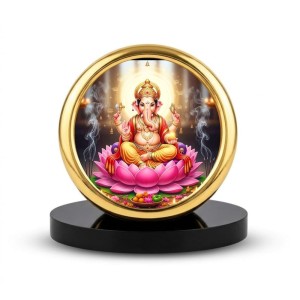 Car Desk/Table Top Lord Ganesha Metal Golden Photo Stand 2x2 Inches, Compact & Stylish Spiritual Display for Car, Home & Office (Pack of 1) (F18605) Car Desk/Table Top Lord Ganesha Metal Golden Photo Stand 2x2 Inches, Compact & Stylish Spiritual Display for Car, Home & Office (Pack of 1) (F18605)