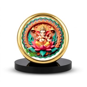 Car Desk/Table Top Lord Ganesha Metal Golden Photo Stand 2x2 Inches, Compact & Stylish Spiritual Display for Car, Home & Office (Pack of 1) (F18895) Car Desk/Table Top Lord Ganesha Metal Golden Photo Stand 2x2 Inches, Compact & Stylish Spiritual Display for Car, Home & Office (Pack of 1) (F18895)