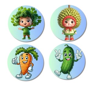 Kale, Durian, Carrot, Cucumber Fridge Magnets 4 Piece Set | 3 Inch Round Wall Fridge Decor (F23288) Kale, Durian, Carrot, Cucumber Fridge Magnets 4 Piece Set | 3 Inch Round Wall Fridge Decor (F23288)