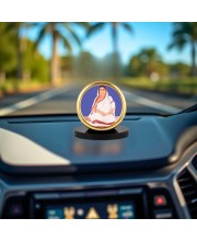 Car Desk/Table Top Boramma Metal Golden Photo Stand 2x2 Inches, Compact & Stylish Spiritual Display for Car, Home & Office (Pack of 1) (F18692)