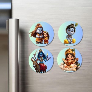 Shiva, Parvati, Krishna, Kalaratri, and Saraswati. Fridge Magnets 4 Piece Set | 3 Inch Round Wall Fridge Decor (F23194) Shiva, Parvati, Krishna, Kalaratri, and Saraswati. Fridge Magnets 4 Piece Set | 3 Inch Round Wall Fridge Decor (F23194)