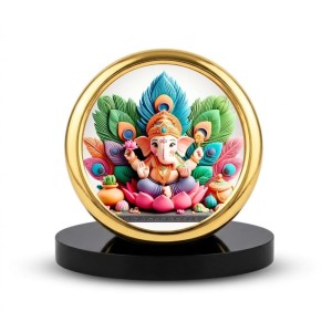 Car Desk/Table Top Lord Ganesha Metal Golden Photo Stand 2x2 Inches, Compact & Stylish Spiritual Display for Car, Home & Office (Pack of 1) (F18619) Car Desk/Table Top Lord Ganesha Metal Golden Photo Stand 2x2 Inches, Compact & Stylish Spiritual Display for Car, Home & Office (Pack of 1) (F18619)