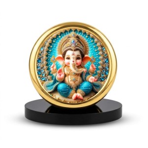 Car Desk/Table Top Lord Ganesha Metal Golden Photo Stand 2x2 Inches, Compact & Stylish Spiritual Display for Car, Home & Office (Pack of 1) (F18617) Car Desk/Table Top Lord Ganesha Metal Golden Photo Stand 2x2 Inches, Compact & Stylish Spiritual Display for Car, Home & Office (Pack of 1) (F18617)