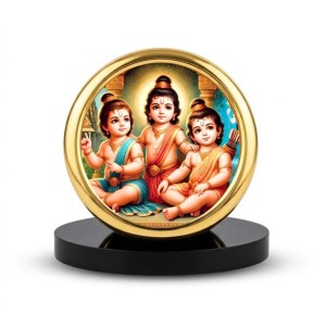 Car Desk/Table Top Rama Lakshmana Bharatha Metal Golden Photo Stand 2x2 Inches, Compact & Stylish Spiritual Display for Car, Home & Office (Pack of 1) (F18532) Car Desk/Table Top Rama Lakshmana Bharatha Metal Golden Photo Stand 2x2 Inches, Compact & Stylish Spiritual Display for Car, Home & Office (Pack of 1) (F18532)