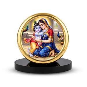 Car Desk/Table Top Lord Krishna with Yashodha Metal Golden Photo Stand 2x2 Inches, Compact & Stylish Spiritual Display for Car, Home & Office (Pack of 1) (F18765) Car Desk/Table Top Lord Krishna with Yashodha Metal Golden Photo Stand 2x2 Inches, Compact & Stylish Spiritual Display for Car, Home & Office (Pack of 1) (F18765)