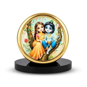 Car Desk/Table Top Little Radha Krishna Metal Golden Photo Stand 2x2 Inches, Compact & Stylish Spiritual Display for Car, Home & Office (Pack of 1) (F18834) Car Desk/Table Top Little Radha Krishna Metal Golden Photo Stand 2x2 Inches, Compact & Stylish Spiritual Display for Car, Home & Office (Pack of 1) (F18834)