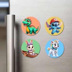 Dragon, Alien, Rabbit, and Dog. Fridge Magnets 4 Piece Set | 3 Inch Round Wall Fridge Decor (F22967) Dragon, Alien, Rabbit, and Dog. Fridge Magnets 4 Piece Set | 3 Inch Round Wall Fridge Decor (F22967)