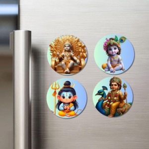 Krishna, Ganesha, Rama, and Shiva. Fridge Magnets 4 Piece Set | 3 Inch Round Wall Fridge Decor (F22816) Krishna, Ganesha, Rama, and Shiva. Fridge Magnets 4 Piece Set | 3 Inch Round Wall Fridge Decor (F22816)