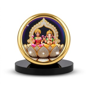 Car Desk/Table Top Gansha and Lakshmi Metal Golden Photo Stand 2x2 Inches, Compact & Stylish Spiritual Display for Car, Home & Office (Pack of 1) (F18931) Car Desk/Table Top Gansha and Lakshmi Metal Golden Photo Stand 2x2 Inches, Compact & Stylish Spiritual Display for Car, Home & Office (Pack of 1) (F18931)