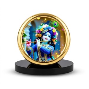 Car Desk/Table Top Little Krishna Metal Golden Photo Stand 2x2 Inches, Compact & Stylish Spiritual Display for Car, Home & Office (Pack of 1) (F18845) Car Desk/Table Top Little Krishna Metal Golden Photo Stand 2x2 Inches, Compact & Stylish Spiritual Display for Car, Home & Office (Pack of 1) (F18845)