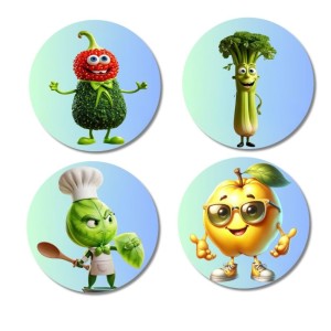 Watermelon, Celery, Brussels Sprout, Lemon Fridge Magnets 4 Piece Set | 3 Inch Round Wall Fridge Decor (F23299) Watermelon, Celery, Brussels Sprout, Lemon Fridge Magnets 4 Piece Set | 3 Inch Round Wall Fridge Decor (F23299)