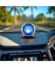 Car Desk/Table Top Om Symbol Metal Golden Photo Stand 2x2 Inches, Compact & Stylish Spiritual Display for Car, Home & Office (Pack of 1) (F18668)