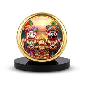 Car Desk/Table Top Lord Jagannath Metal Golden Photo Stand 2x2 Inches, Compact & Stylish Spiritual Display for Car, Home & Office (Pack of 1) (F18747) Car Desk/Table Top Lord Jagannath Metal Golden Photo Stand 2x2 Inches, Compact & Stylish Spiritual Display for Car, Home & Office (Pack of 1) (F18747)
