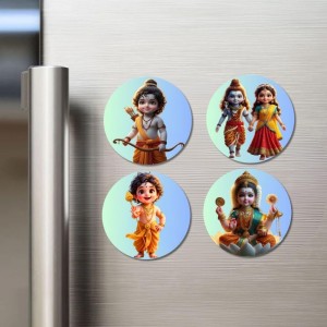 Rama, Shiva-Parvati, Krishna, Lakshmi Fridge Magnets 4 Piece Set | 3 Inch Round Wall Fridge Decor (F23180) Rama, Shiva-Parvati, Krishna, Lakshmi Fridge Magnets 4 Piece Set | 3 Inch Round Wall Fridge Decor (F23180)