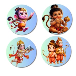 Hanuman and Rama. Fridge Magnets 4 Piece Set | 3 Inch Round Wall Fridge Decor (F23208) Hanuman and Rama. Fridge Magnets 4 Piece Set | 3 Inch Round Wall Fridge Decor (F23208)