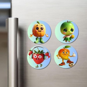 Pumpkin, Avocado, Strawberry, Orange Fridge Magnets 4 Piece Set | 3 Inch Round Wall Fridge Decor (F23276) Pumpkin, Avocado, Strawberry, Orange Fridge Magnets 4 Piece Set | 3 Inch Round Wall Fridge Decor (F23276)