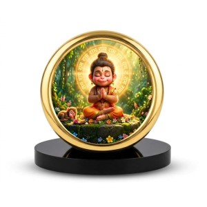 Car Desk/Table Top Lord Hanuman Metal Golden Photo Stand 2x2 Inches, Compact & Stylish Spiritual Display for Car, Home & Office (Pack of 1) (F18879) Car Desk/Table Top Lord Hanuman Metal Golden Photo Stand 2x2 Inches, Compact & Stylish Spiritual Display for Car, Home & Office (Pack of 1) (F18879)