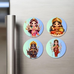 Maa Durga, Maa Lakshmi, Maa Kali, Maa Parvati Fridge Magnets 4 Piece Set | 3 Inch Round Wall Fridge Decor (F23211) Maa Durga, Maa Lakshmi, Maa Kali, Maa Parvati Fridge Magnets 4 Piece Set | 3 Inch Round Wall Fridge Decor (F23211)