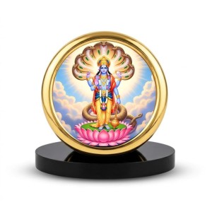 Car Desk/Table Top Lord Vishnu Metal Golden Photo Stand 2x2 Inches, Compact & Stylish Spiritual Display for Car, Home & Office (Pack of 1) (F18878) Car Desk/Table Top Lord Vishnu Metal Golden Photo Stand 2x2 Inches, Compact & Stylish Spiritual Display for Car, Home & Office (Pack of 1) (F18878)