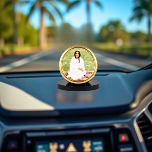 Car Desk/Table Top Anadamayi Ma Metal Golden Photo Stand 2x2 Inches, Compact & Stylish Spiritual Display for Car, Home & Office (Pack of 1) (F18576) Car Desk/Table Top Anadamayi Ma Metal Golden Photo Stand 2x2 Inches, Compact & Stylish Spiritual Display for Car, Home & Office (Pack of 1) (F18576)