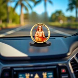Car Desk/Table Top Aadhi Shankarcharya Metal Golden Photo Stand 2x2 Inches, Compact & Stylish Spiritual Display for Car, Home & Office (Pack of 1) (F18686) Car Desk/Table Top Aadhi Shankarcharya Metal Golden Photo Stand 2x2 Inches, Compact & Stylish Spiritual Display for Car, Home & Office (Pack of 1) (F18686)