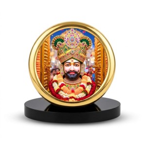 Car Desk/Table Top Lord Khatu Shyam Ji Metal Golden Photo Stand 2x2 Inches, Compact & Stylish Spiritual Display for Car, Home & Office (Pack of 1) (F18732) Car Desk/Table Top Lord Khatu Shyam Ji Metal Golden Photo Stand 2x2 Inches, Compact & Stylish Spiritual Display for Car, Home & Office (Pack of 1) (F18732)