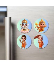 Vishnu, Hanuman, Kartikeya, Vamana Fridge Magnets 4 Piece Set | 3 Inch Round Wall Fridge Decor (F23219) Vishnu, Hanuman, Kartikeya, Vamana Fridge Magnets 4 Piece Set | 3 Inch Round Wall Fridge Decor (F23219)