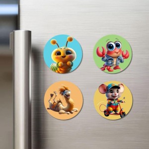Caterpillar, Crab, Camel, and Mouse. Fridge Magnets 4 Piece Set | 3 Inch Round Wall Fridge Decor (F22860) Caterpillar, Crab, Camel, and Mouse. Fridge Magnets 4 Piece Set | 3 Inch Round Wall Fridge Decor (F22860)