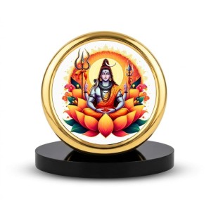 Car Desk/Table Top Lord Shiva Metal Golden Photo Stand 2x2 Inches, Compact & Stylish Spiritual Display for Car, Home & Office (Pack of 1) (F18475) Car Desk/Table Top Lord Shiva Metal Golden Photo Stand 2x2 Inches, Compact & Stylish Spiritual Display for Car, Home & Office (Pack of 1) (F18475)