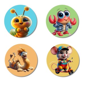 Caterpillar, Crab, Camel, and Mouse. Fridge Magnets 4 Piece Set | 3 Inch Round Wall Fridge Decor (F22860) Caterpillar, Crab, Camel, and Mouse. Fridge Magnets 4 Piece Set | 3 Inch Round Wall Fridge Decor (F22860)