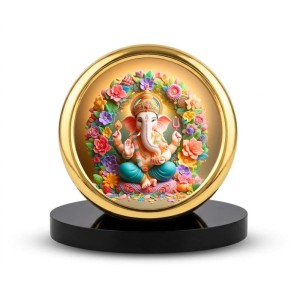 Car Desk/Table Top Lord Ganesha Metal Golden Photo Stand 2x2 Inches, Compact & Stylish Spiritual Display for Car, Home & Office (Pack of 1) (F18618) Car Desk/Table Top Lord Ganesha Metal Golden Photo Stand 2x2 Inches, Compact & Stylish Spiritual Display for Car, Home & Office (Pack of 1) (F18618)