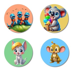 Dragonfly, Mouse, Penguin, and Panda. Fridge Magnets 4 Piece Set | 3 Inch Round Wall Fridge Decor (F22956) Dragonfly, Mouse, Penguin, and Panda. Fridge Magnets 4 Piece Set | 3 Inch Round Wall Fridge Decor (F22956)