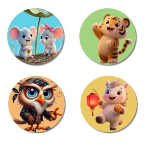 Mice, Tiger, Owl, and Piglet. Fridge Magnets 4 Piece Set | 3 Inch Round Wall Fridge Decor (F22864) Mice, Tiger, Owl, and Piglet. Fridge Magnets 4 Piece Set | 3 Inch Round Wall Fridge Decor (F22864)