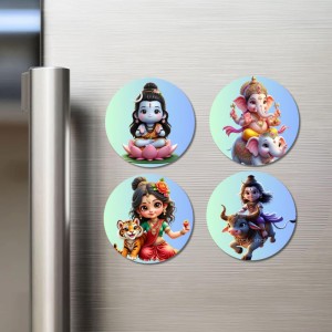 Shiva, Ganesha, Durga, and Yama. Fridge Magnets 4 Piece Set | 3 Inch Round Wall Fridge Decor (F22793) Shiva, Ganesha, Durga, and Yama. Fridge Magnets 4 Piece Set | 3 Inch Round Wall Fridge Decor (F22793)