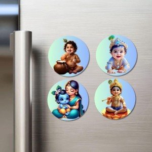 Krishna and Yashoda. Fridge Magnets 4 Piece Set | 3 Inch Round Wall Fridge Decor (F23204) Krishna and Yashoda. Fridge Magnets 4 Piece Set | 3 Inch Round Wall Fridge Decor (F23204)
