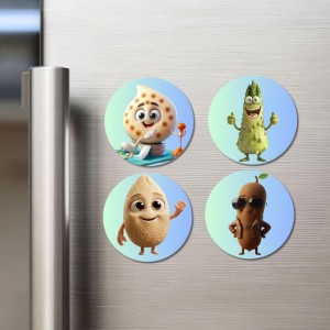 Pomegranate, Bitter Gourd, Cashew, Sapota Fridge Magnets 4 Piece Set | 3 Inch Round Wall Fridge Decor (F23319) Pomegranate, Bitter Gourd, Cashew, Sapota Fridge Magnets 4 Piece Set | 3 Inch Round Wall Fridge Decor (F23319)