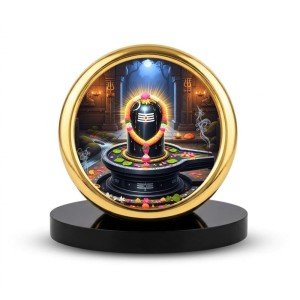 Car Desk/Table Top Lingam Metal Golden Photo Stand 2x2 Inches, Compact & Stylish Spiritual Display for Car, Home & Office (Pack of 1) (F18658) Car Desk/Table Top Lingam Metal Golden Photo Stand 2x2 Inches, Compact & Stylish Spiritual Display for Car, Home & Office (Pack of 1) (F18658)
