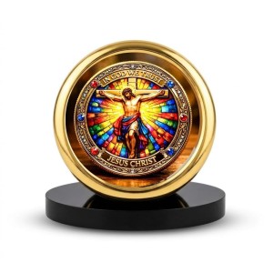 Car Desk/Table Top Lord Jesus Metal Golden Photo Stand 2x2 Inches, Compact & Stylish Spiritual Display for Car, Home & Office (Pack of 1) (F18513) Car Desk/Table Top Lord Jesus Metal Golden Photo Stand 2x2 Inches, Compact & Stylish Spiritual Display for Car, Home & Office (Pack of 1) (F18513)
