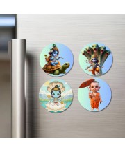 Vishnu, Krishna, and Vamana. Fridge Magnets 4 Piece Set | 3 Inch Round Wall Fridge Decor (F22784) Vishnu, Krishna, and Vamana. Fridge Magnets 4 Piece Set | 3 Inch Round Wall Fridge Decor (F22784)