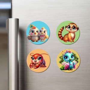 Snail, Fish, Spider, and Mosquito. Fridge Magnets 4 Piece Set | 3 Inch Round Wall Fridge Decor (F22867) Snail, Fish, Spider, and Mosquito. Fridge Magnets 4 Piece Set | 3 Inch Round Wall Fridge Decor (F22867)