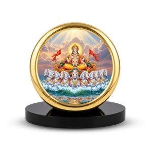 Car Desk/Table Top God Surya Dev Metal Golden Photo Stand 2x2 Inches, Compact & Stylish Spiritual Display for Car, Home & Office (Pack of 1) (F20712) Car Desk/Table Top God Surya Dev Metal Golden Photo Stand 2x2 Inches, Compact & Stylish Spiritual Display for Car, Home & Office (Pack of 1) (F20712)