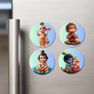 Shiva, Hanuman, Brahma, Krishna, and Ganesha. Fridge Magnets 4 Piece Set | 3 Inch Round Wall Fridge Decor (F23199) Shiva, Hanuman, Brahma, Krishna, and Ganesha. Fridge Magnets 4 Piece Set | 3 Inch Round Wall Fridge Decor (F23199)