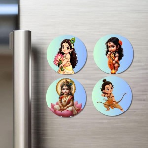 Kali, Krishna, Yashoda-Krishna, Durga Fridge Magnets 4 Piece Set | 3 Inch Round Wall Fridge Decor (F23266) Kali, Krishna, Yashoda-Krishna, Durga Fridge Magnets 4 Piece Set | 3 Inch Round Wall Fridge Decor (F23266)