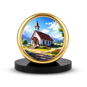 Car Desk/Table Top Beautiful Church Metal Golden Photo Stand 2x2 Inches, Compact & Stylish Spiritual Display for Car, Home & Office (Pack of 1) (F18722) Car Desk/Table Top Beautiful Church Metal Golden Photo Stand 2x2 Inches, Compact & Stylish Spiritual Display for Car, Home & Office (Pack of 1) (F18722)