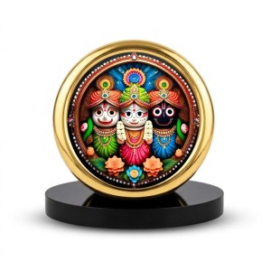 Car Desk/Table Top Lord Jagannath Metal Golden Photo Stand 2x2 Inches, Compact & Stylish Spiritual Display for Car, Home & Office (Pack of 1) (F18851) Car Desk/Table Top Lord Jagannath Metal Golden Photo Stand 2x2 Inches, Compact & Stylish Spiritual Display for Car, Home & Office (Pack of 1) (F18851)