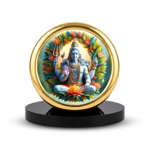 Car Desk/Table Top Lord Shiva Metal Golden Photo Stand 2x2 Inches, Compact & Stylish Spiritual Display for Car, Home & Office (Pack of 1) (F18780) Car Desk/Table Top Lord Shiva Metal Golden Photo Stand 2x2 Inches, Compact & Stylish Spiritual Display for Car, Home & Office (Pack of 1) (F18780)
